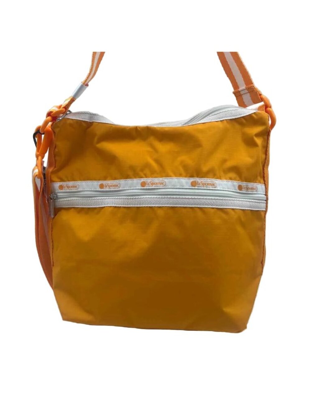 NWT LE SPORTSAC Orange & White Nylon Crossbody Purse